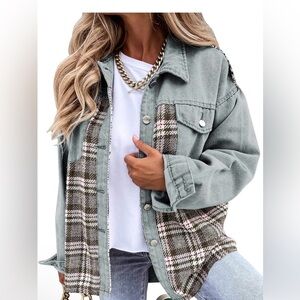 🆕Plaid Patchwork Denim Jacket
